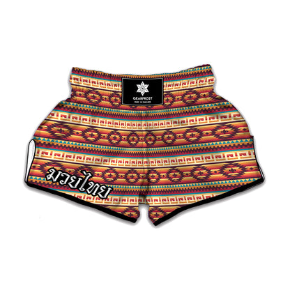 Native Pendleton Inspired Pattern Print Muay Thai Boxing Shorts