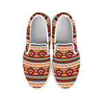 Native Pendleton Inspired Pattern Print White Slip On Shoes
