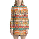 Native Pendleton Navajo Pattern Print Hoodie Dress