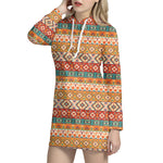 Native Pendleton Navajo Pattern Print Hoodie Dress