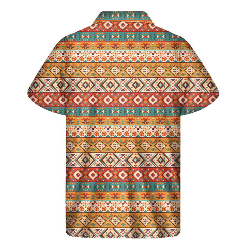 Native Pendleton Navajo Pattern Print Men's Short Sleeve Shirt