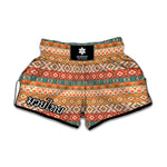 Native Pendleton Navajo Pattern Print Muay Thai Boxing Shorts