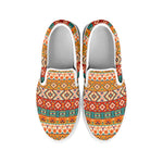 Native Pendleton Navajo Pattern Print White Slip On Shoes