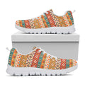 Navajo Native Pattern Print White Running Shoes