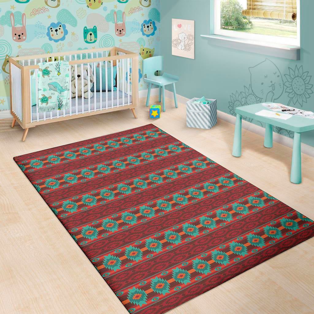 Native Southwestern Pattern Print Area Rug