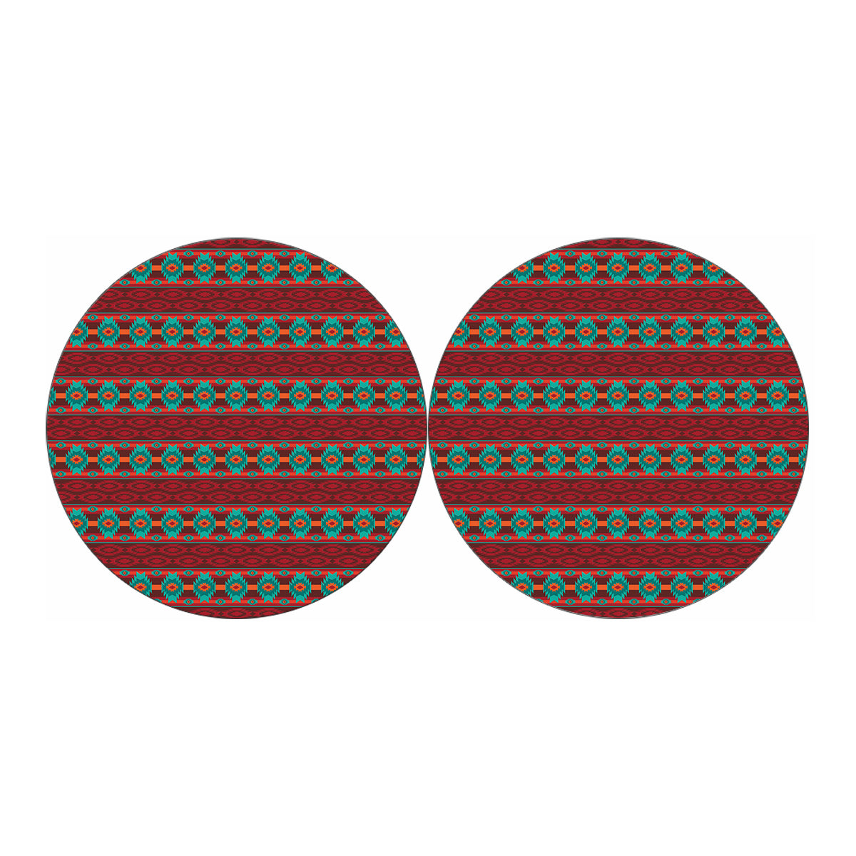 Native Southwestern Pattern Print Car Coasters