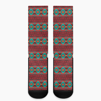 Native Southwestern Pattern Print Crew Socks