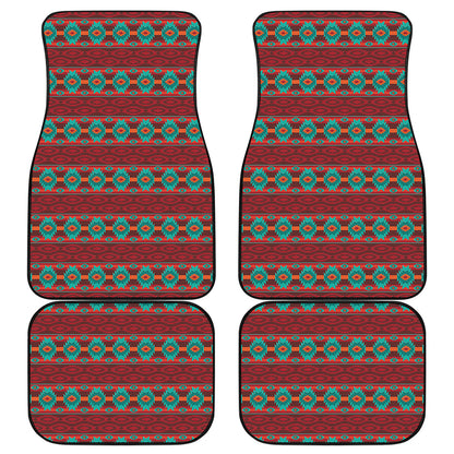 Native Southwestern Pattern Print Front and Back Car Floor Mats