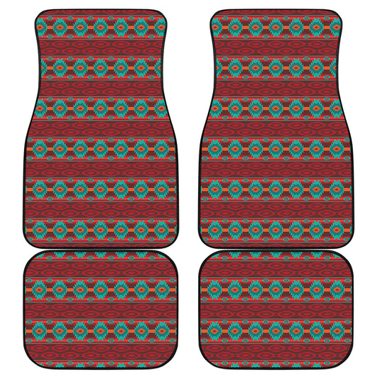 Native Southwestern Pattern Print Front and Back Car Floor Mats