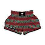 Native Southwestern Pattern Print Muay Thai Boxing Shorts