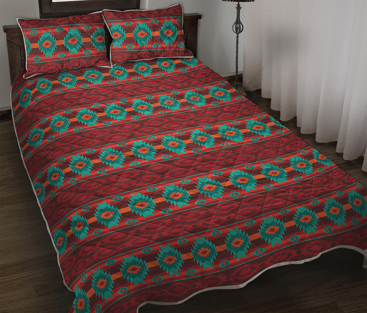 Native Southwestern Pattern Print Quilt Bed Set