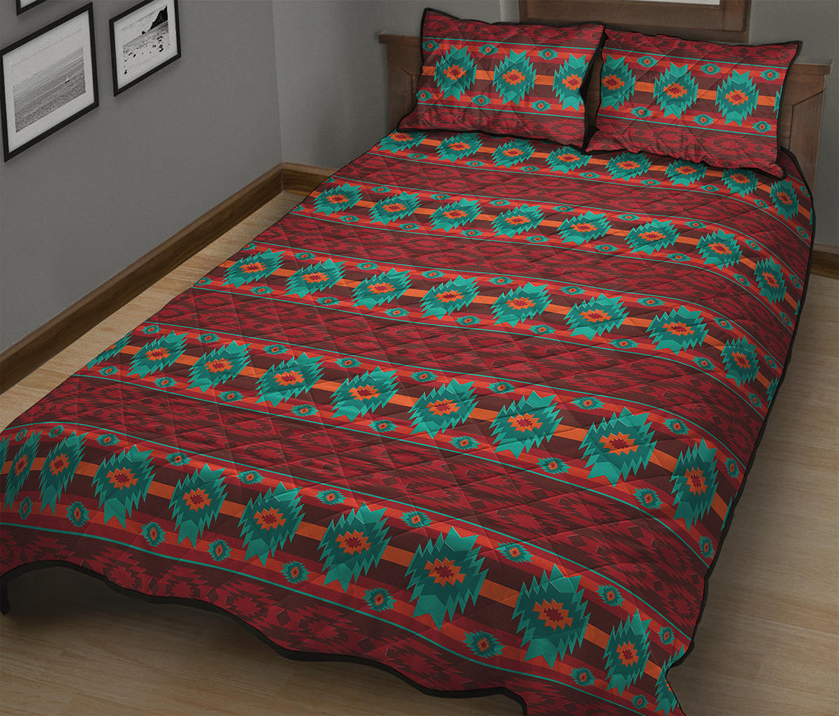 Native Southwestern Pattern Print Quilt Bed Set