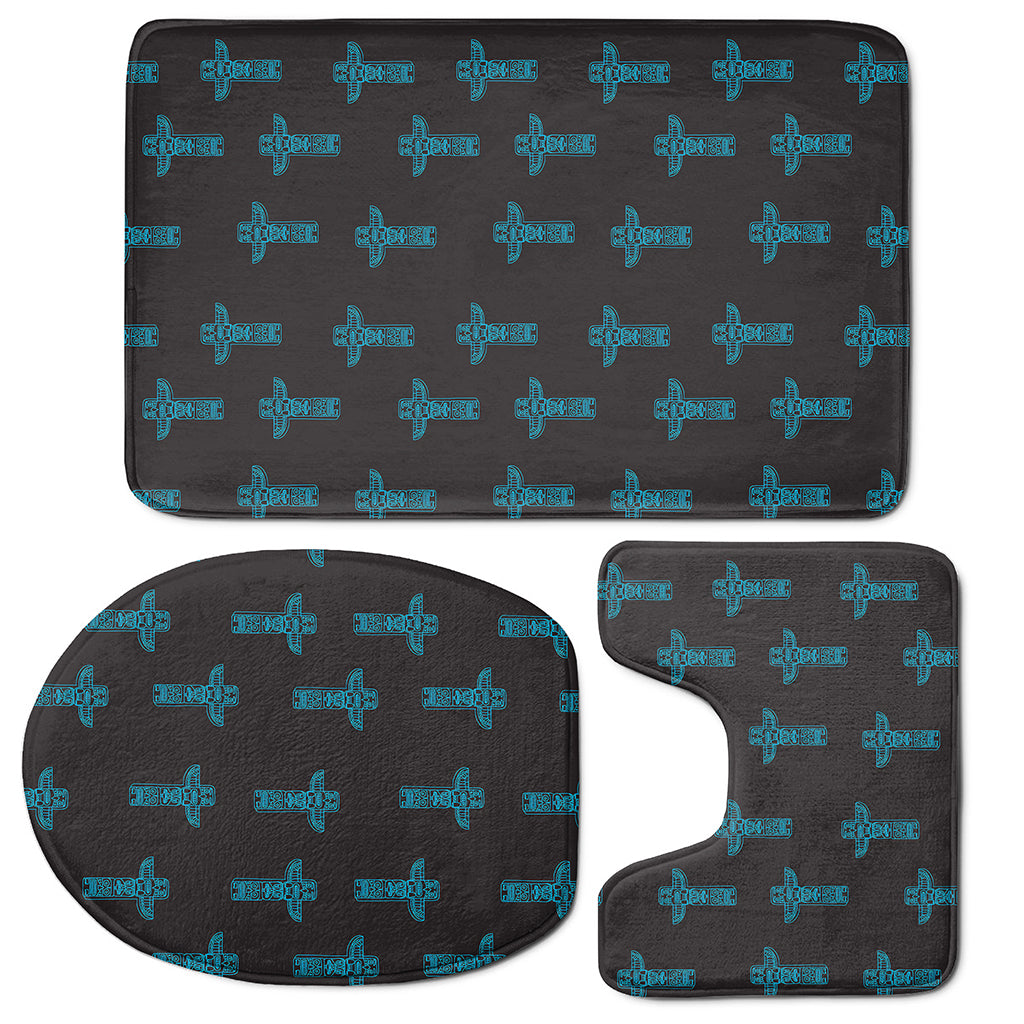 Native Totem Pattern Print 3 Piece Bath Mat Set