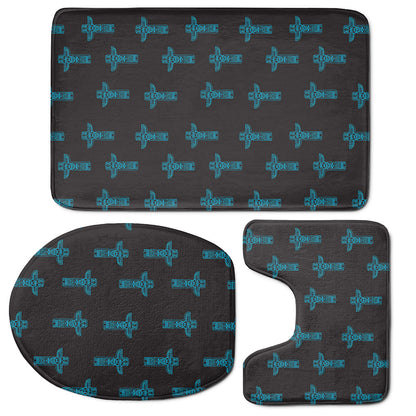 Native Totem Pattern Print 3 Piece Bath Mat Set