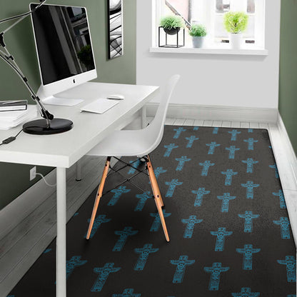 Native Totem Pattern Print Area Rug