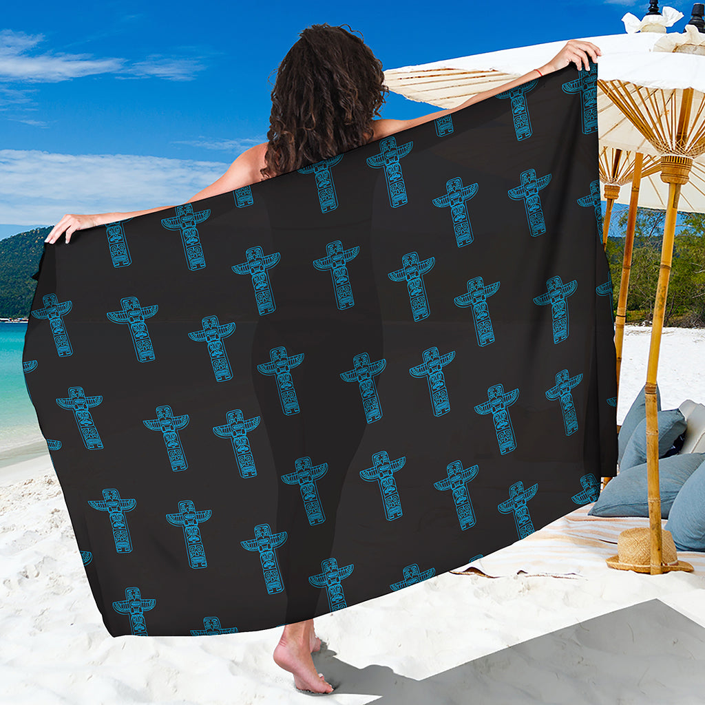 Native Totem Pattern Print Beach Sarong Wrap