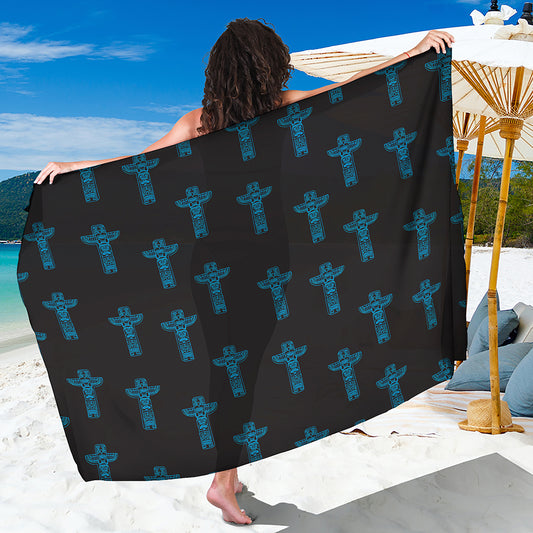 Native Totem Pattern Print Beach Sarong Wrap