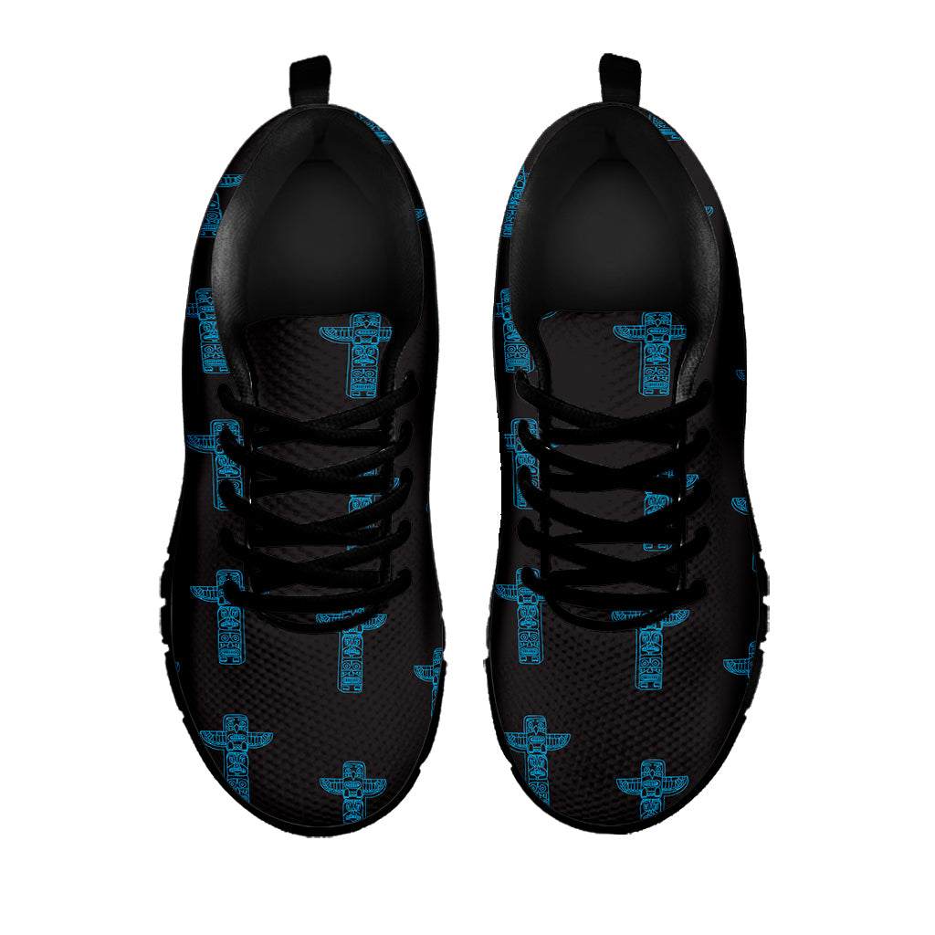 Native Totem Pattern Print Black Sneakers
