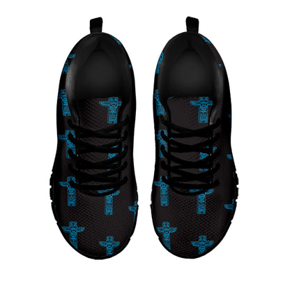 Native Totem Pattern Print Black Sneakers