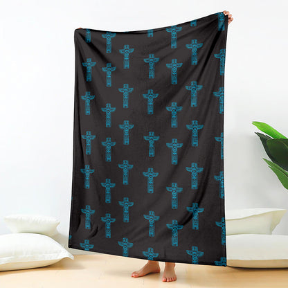 Native Totem Pattern Print Blanket