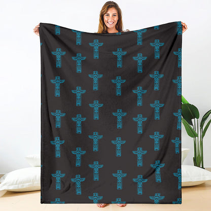 Native Totem Pattern Print Blanket