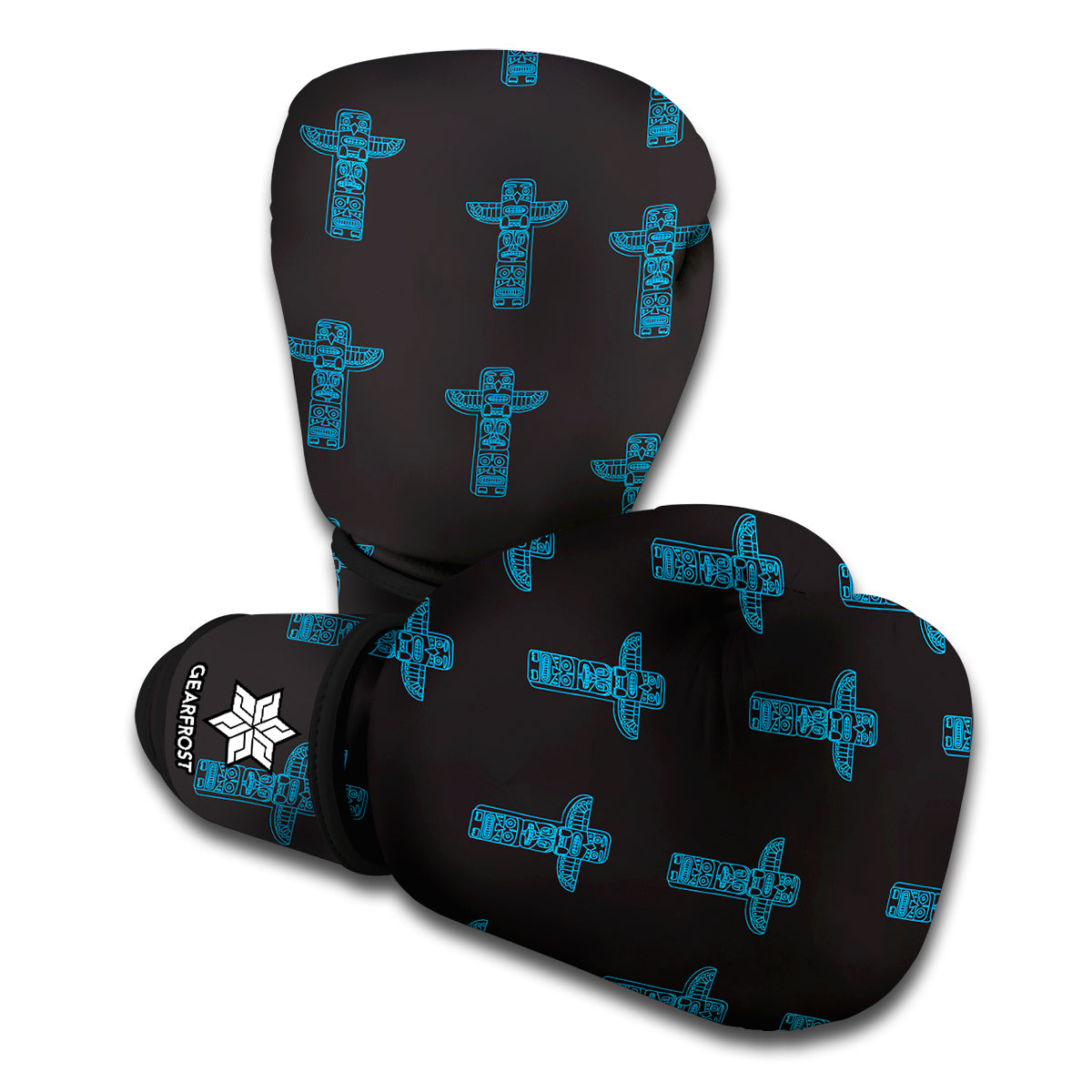 Native Totem Pattern Print Boxing Gloves