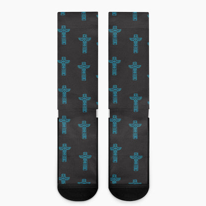 Native Totem Pattern Print Crew Socks