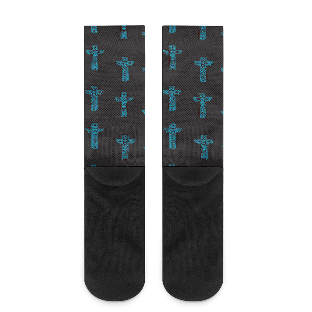 Native Totem Pattern Print Crew Socks