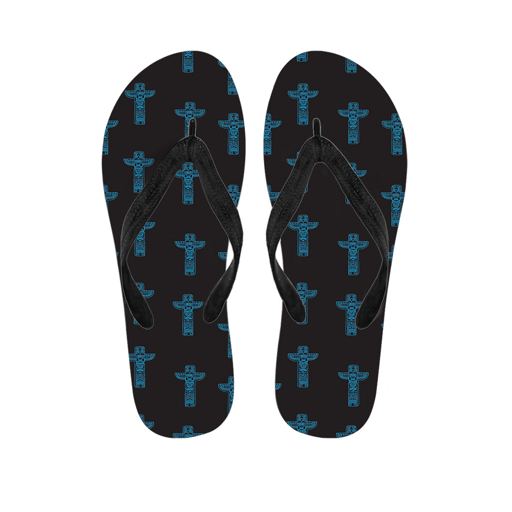 Native Totem Pattern Print Flip Flops