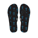 Native Totem Pattern Print Flip Flops