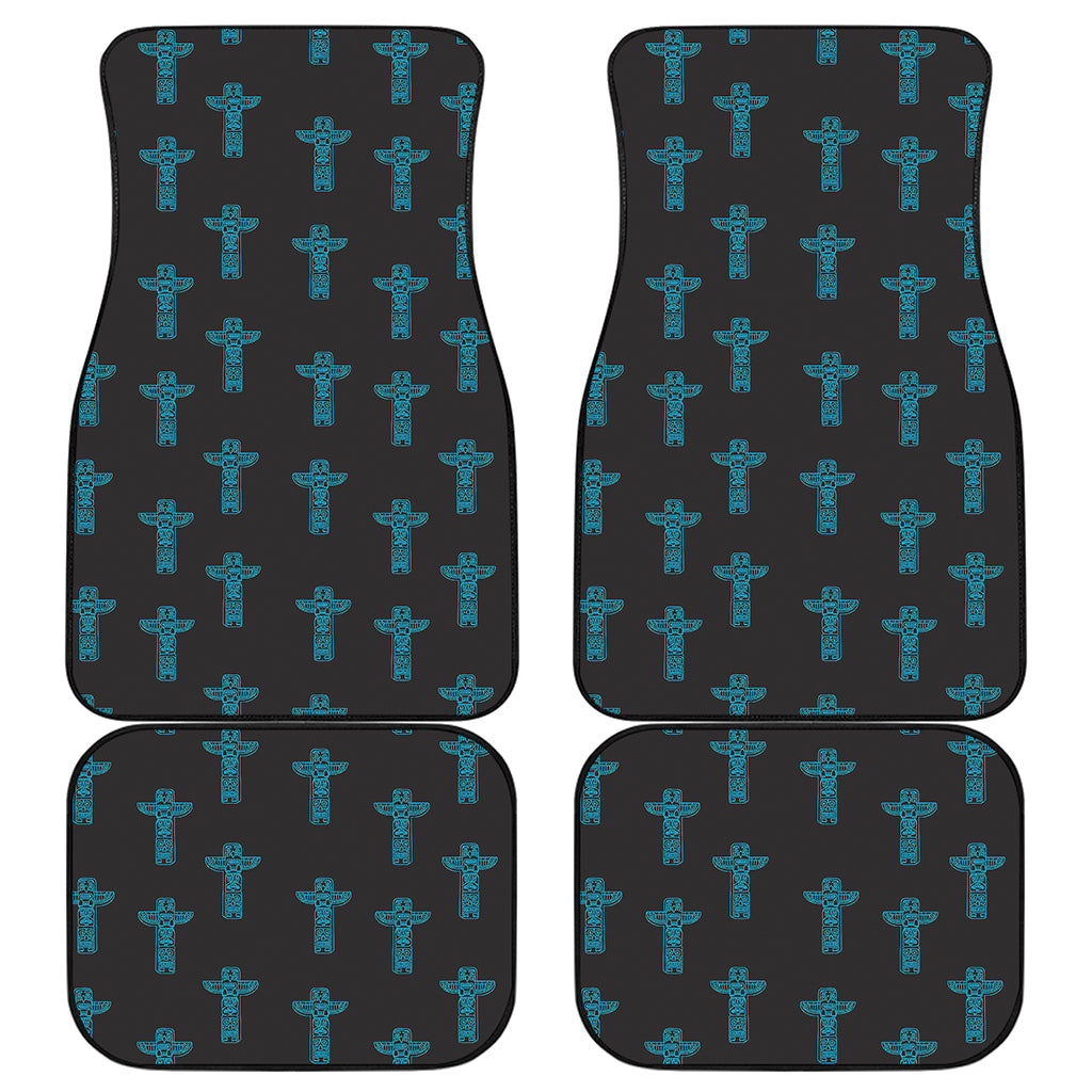 Native Totem Pattern Print Front and Back Car Floor Mats