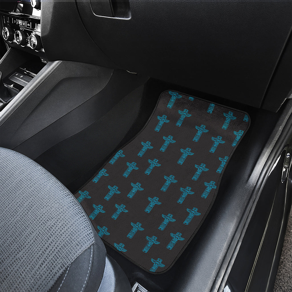 Native Totem Pattern Print Front and Back Car Floor Mats