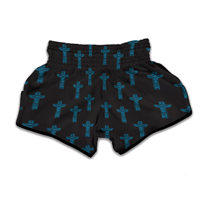 Native Totem Pattern Print Muay Thai Boxing Shorts