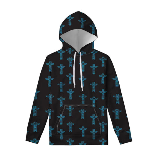 Native Totem Pattern Print Pullover Hoodie