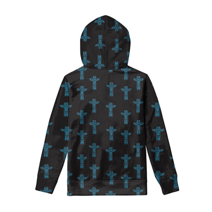 Native Totem Pattern Print Pullover Hoodie
