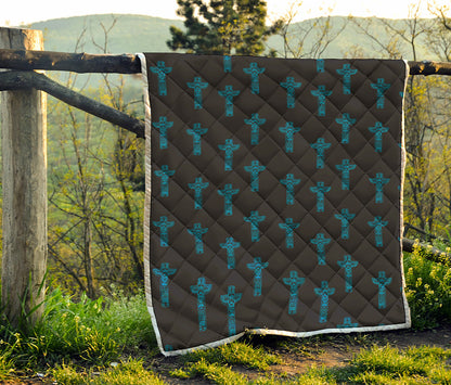 Native Totem Pattern Print Quilt