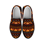 Native Tribal African Pattern Print Black Slip On Shoes