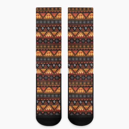 Native Tribal African Pattern Print Crew Socks