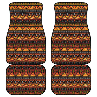 Native Tribal African Pattern Print Front and Back Car Floor Mats