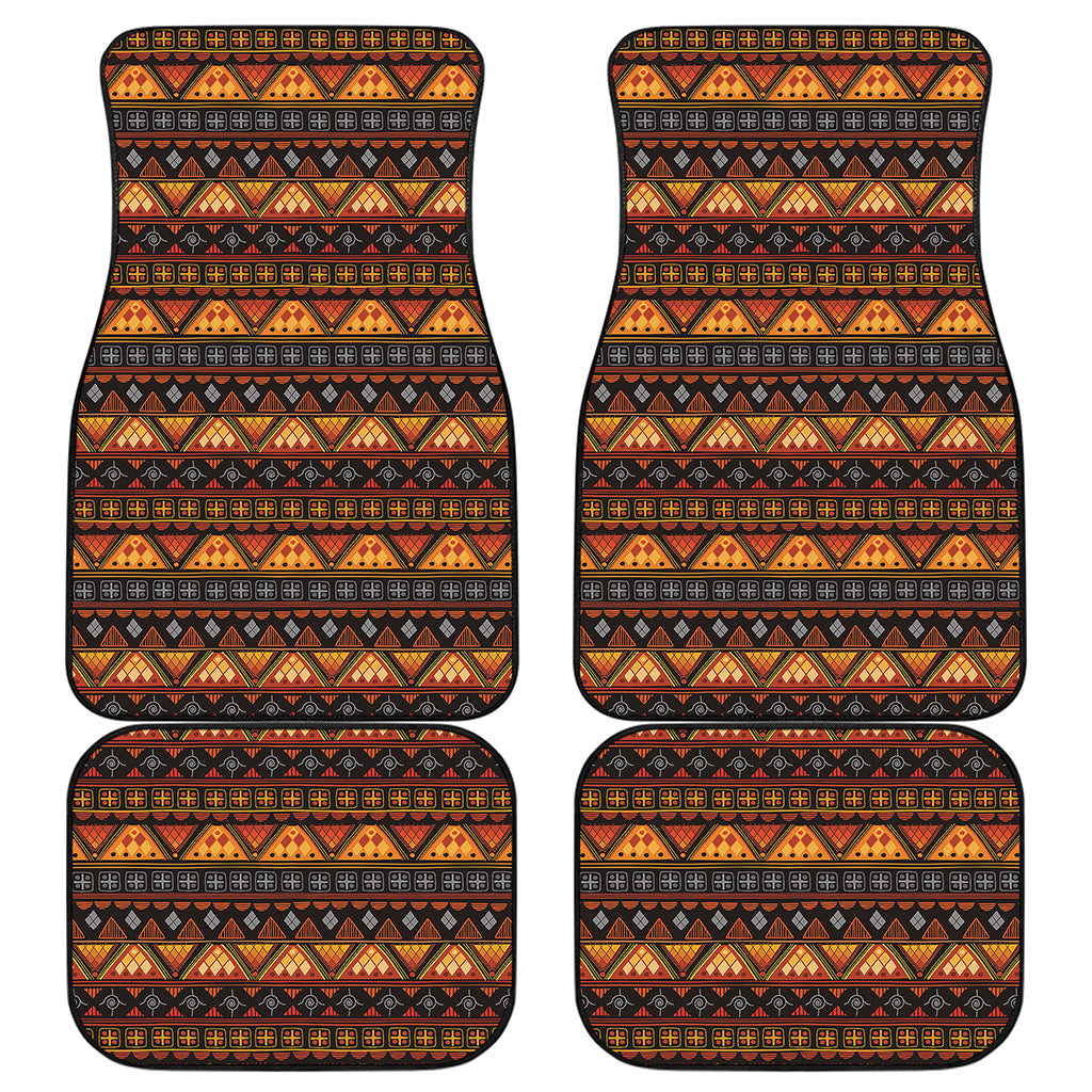 Native Tribal African Pattern Print Front and Back Car Floor Mats