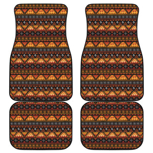 Native Tribal African Pattern Print Front and Back Car Floor Mats