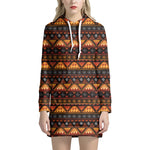 Native Tribal African Pattern Print Hoodie Dress