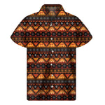 Native Tribal African Pattern Print Men's Short Sleeve Shirt