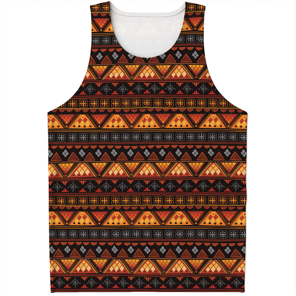 Native Tribal African Pattern Print Men's Tank Top