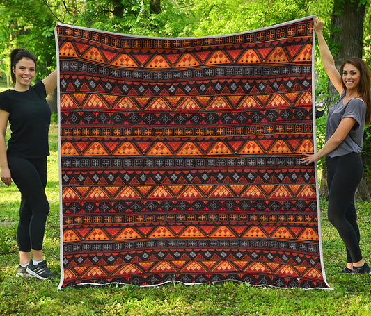 Native Tribal African Pattern Print Quilt