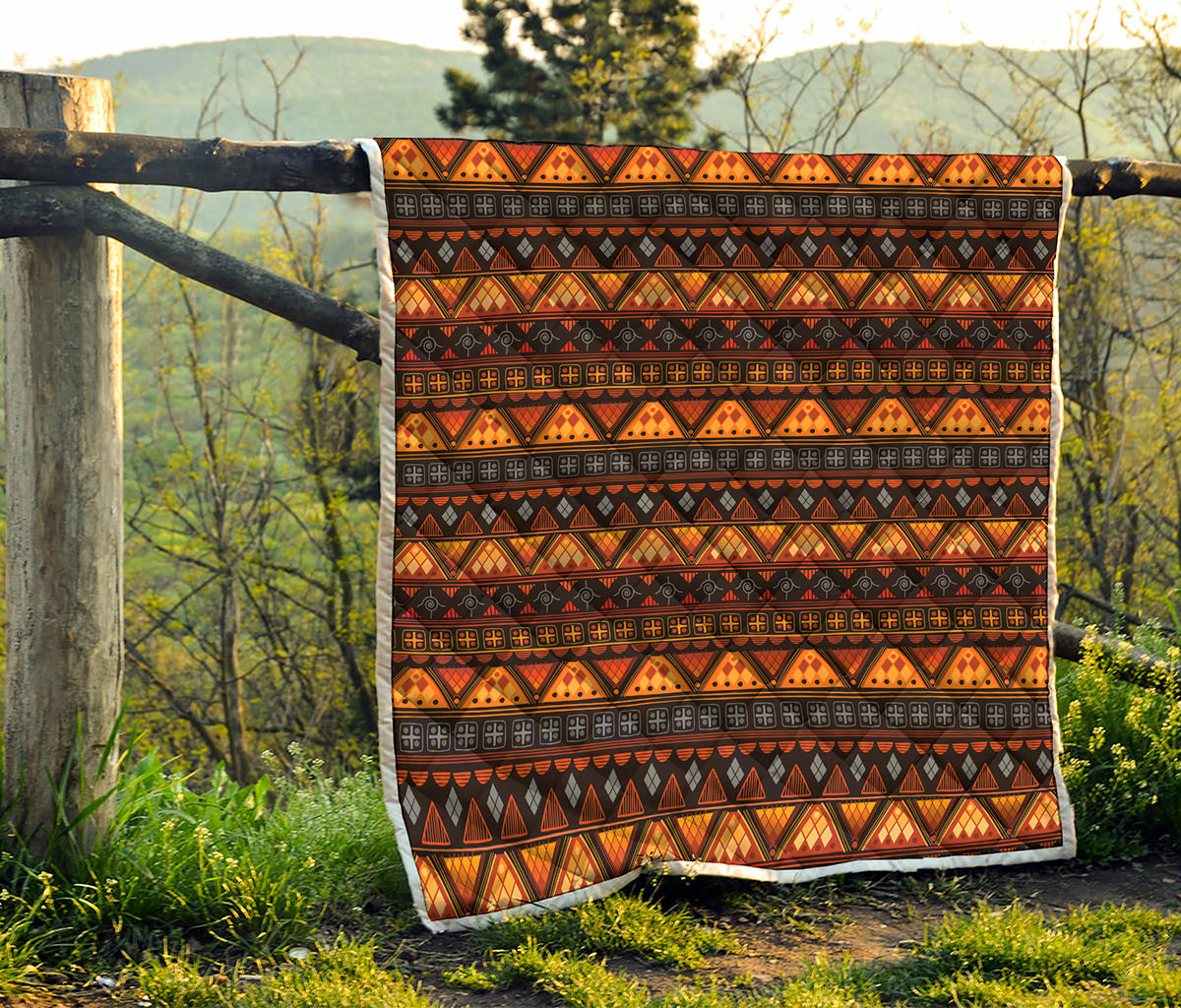Native Tribal African Pattern Print Quilt