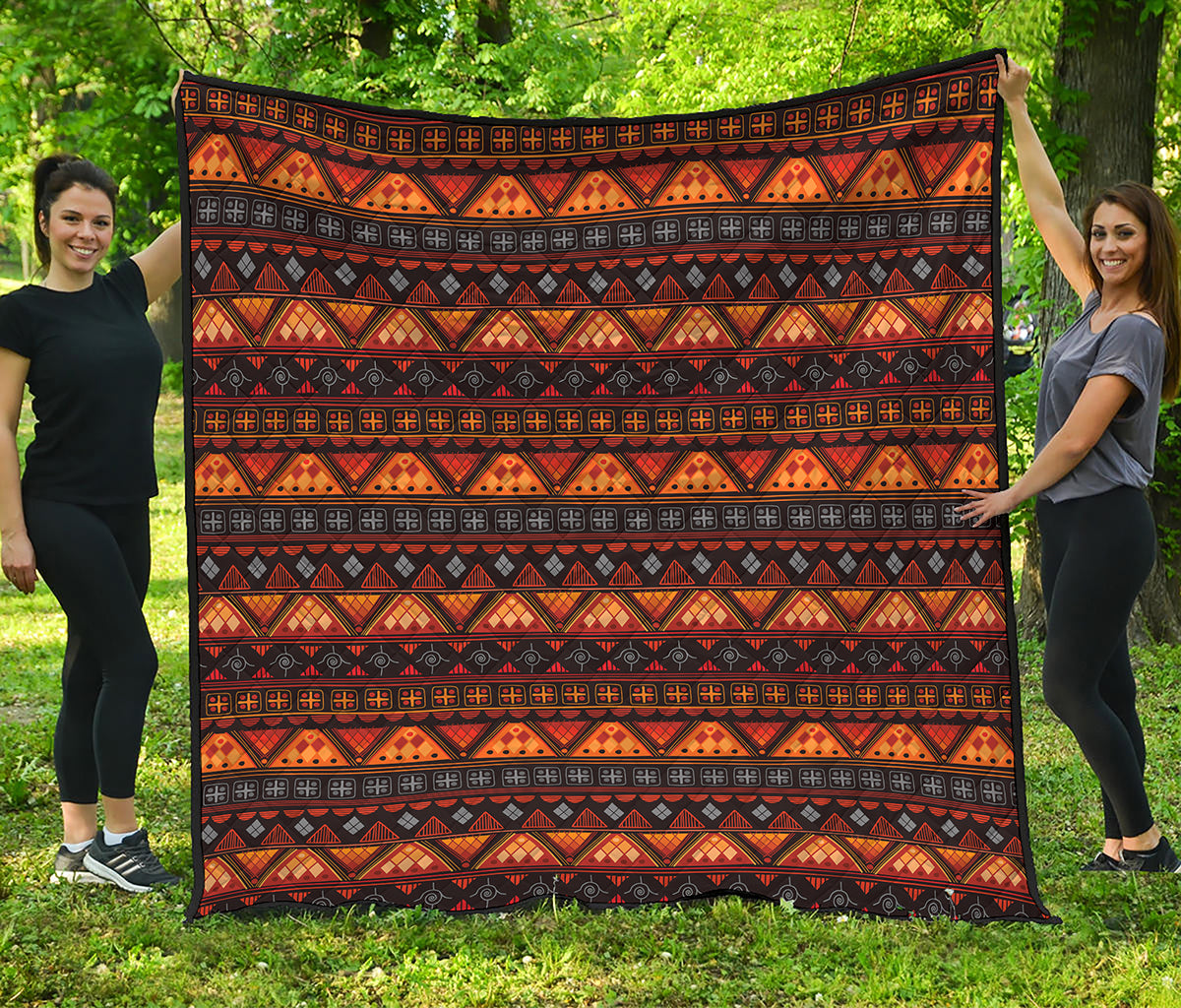 Native Tribal African Pattern Print Quilt