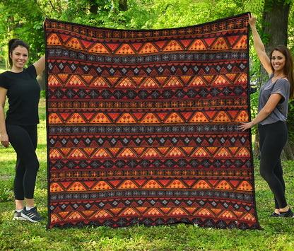 Native Tribal African Pattern Print Quilt
