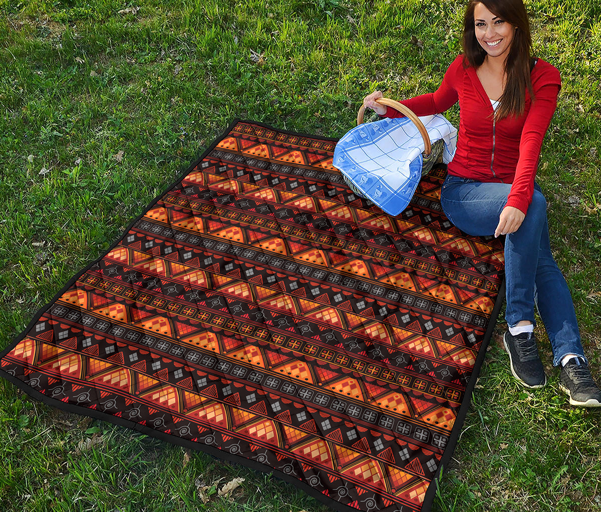 Native Tribal African Pattern Print Quilt