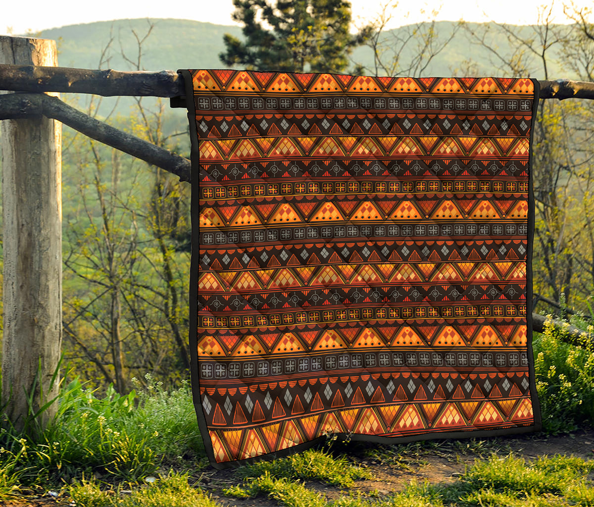 Native Tribal African Pattern Print Quilt